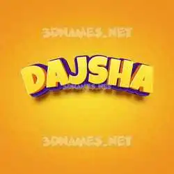 dajsha in Orange Toon style - 3D name wallpaper