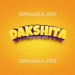 dakshita in Orange Toon style - 3D name wallpaper