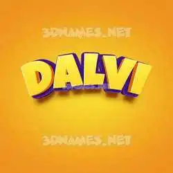 dalvi in Orange Toon style - 3D name wallpaper
