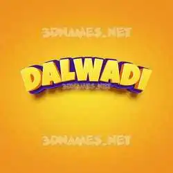 dalwadi in Orange Toon style - 3D name wallpaper