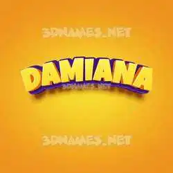 damiana in Orange Toon style - 3D name wallpaper