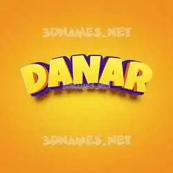danar in Orange Toon style - 3D name wallpaper