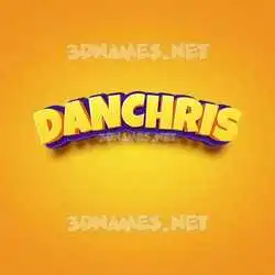 danchris in Orange Toon style - 3D name wallpaper