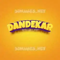 dandekar in Orange Toon style - 3D name wallpaper