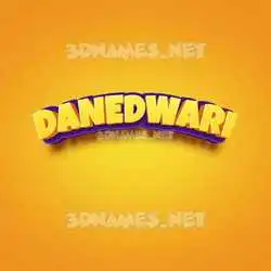 danedwari in Orange Toon style - 3D name wallpaper
