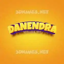 danendra in Orange Toon style - 3D name wallpaper