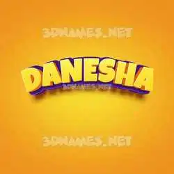 danesha in Orange Toon style - 3D name wallpaper