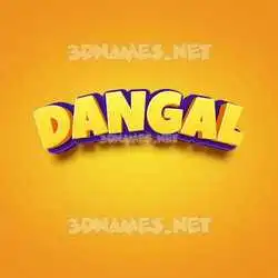 dangal in Orange Toon style - 3D name wallpaper