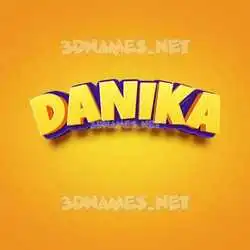 danika in Orange Toon style - 3D name wallpaper