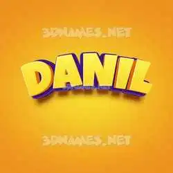 danil in Orange Toon style - 3D name wallpaper