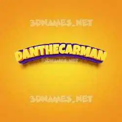 danthecarman in Orange Toon style - 3D name wallpaper