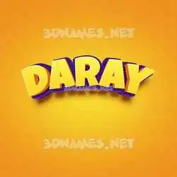 daray in Orange Toon style - 3D name wallpaper