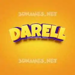 darell in Orange Toon style - 3D name wallpaper