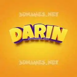 darin in Orange Toon style - 3D name wallpaper