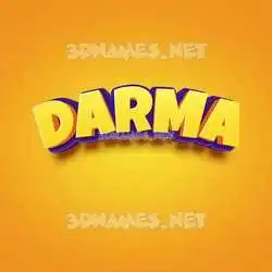 darma in Orange Toon style - 3D name wallpaper