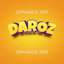 daroz in Orange Toon style - 3D name wallpaper