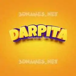 darpita in Orange Toon style - 3D name wallpaper