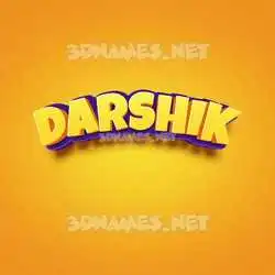 darshik in Orange Toon style - 3D name wallpaper