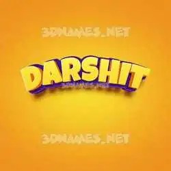 darshit in Orange Toon style - 3D name wallpaper