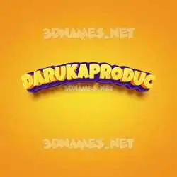 darukaproduc in Orange Toon style - 3D name wallpaper