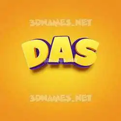 das in Orange Toon style - 3D name wallpaper