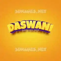 daswani in Orange Toon style - 3D name wallpaper