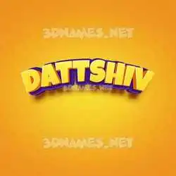 dattshiv in Orange Toon style - 3D name wallpaper