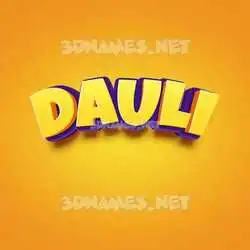 dauli in Orange Toon style - 3D name wallpaper