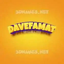 davefamat in Orange Toon style - 3D name wallpaper