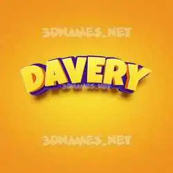 davery in Orange Toon style - 3D name wallpaper