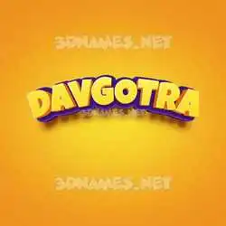 davgotra in Orange Toon style - 3D name wallpaper