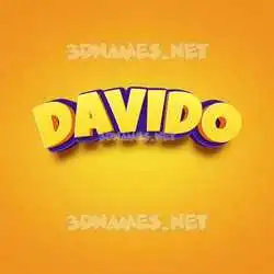 davido in Orange Toon style - 3D name wallpaper