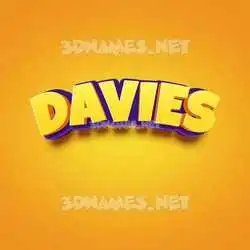 davies in Orange Toon style - 3D name wallpaper