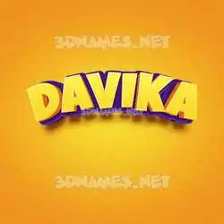 davika in Orange Toon style - 3D name wallpaper