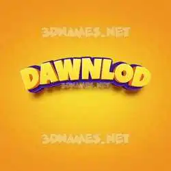 dawnlod in Orange Toon style - 3D name wallpaper