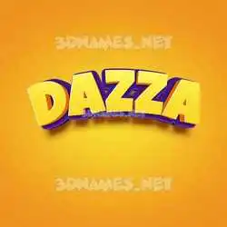 dazza in Orange Toon style - 3D name wallpaper