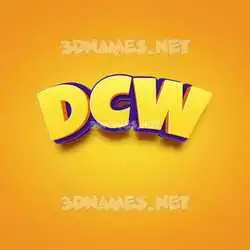 dcw in Orange Toon style - 3D name wallpaper