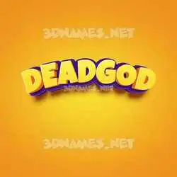deadgod in Orange Toon style - 3D name wallpaper