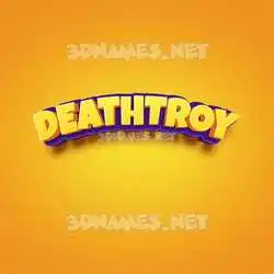 deathtroy in Orange Toon style - 3D name wallpaper