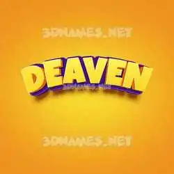 deaven in Orange Toon style - 3D name wallpaper