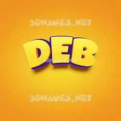 deb in Orange Toon style - 3D name wallpaper
