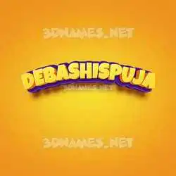 debashispuja in Orange Toon style - 3D name wallpaper