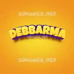 debbarma in Orange Toon style - 3D name wallpaper