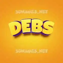 debs in Orange Toon style - 3D name wallpaper