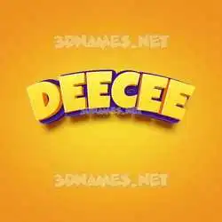 deecee in Orange Toon style - 3D name wallpaper