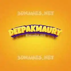 deepakmaury in Orange Toon style - 3D name wallpaper