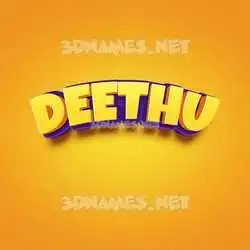 deethu in Orange Toon style - 3D name wallpaper