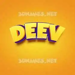 deev in Orange Toon style - 3D name wallpaper