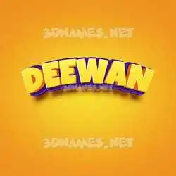 deewan in Orange Toon style - 3D name wallpaper