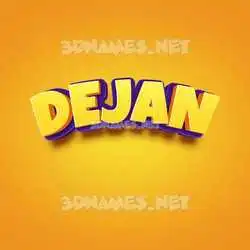 dejan in Orange Toon style - 3D name wallpaper